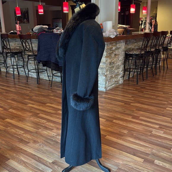 Ellen Tracy size 8 wool one button closure with real fox fur - Picture 8 of 10